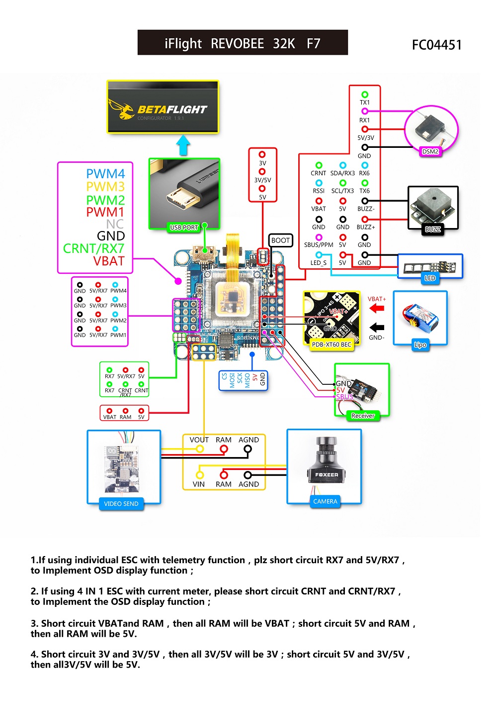 iFlight REVOBEE F7 V2 with IMU in the box bec wiring diagram 