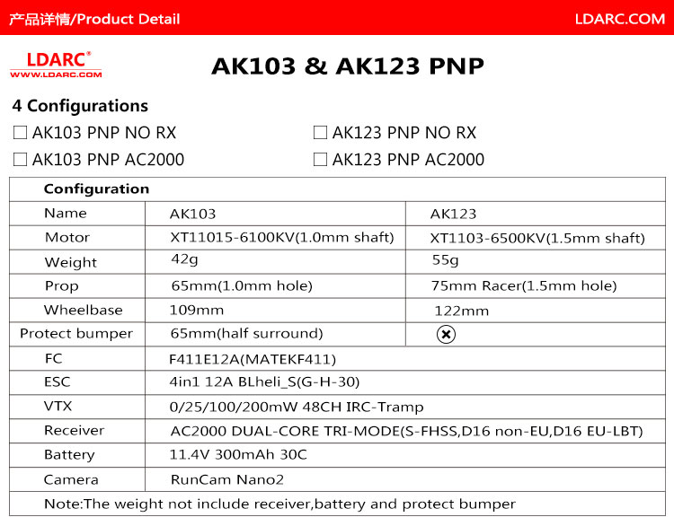 LDARC XT1103 6500KV Brushless Motor 1.5mm Shaft for ET85 AK123 RC Racing Drone 